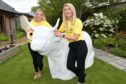 The Highland Hospice in Inverness have got the first of their 'herd' of Heilan Coos for their Great Heilan Coo Trail which will raise funds for the facility.  On the left is Jenna Hayden, event fundraiser and on the right Karen Duff, corporate fundraiser.