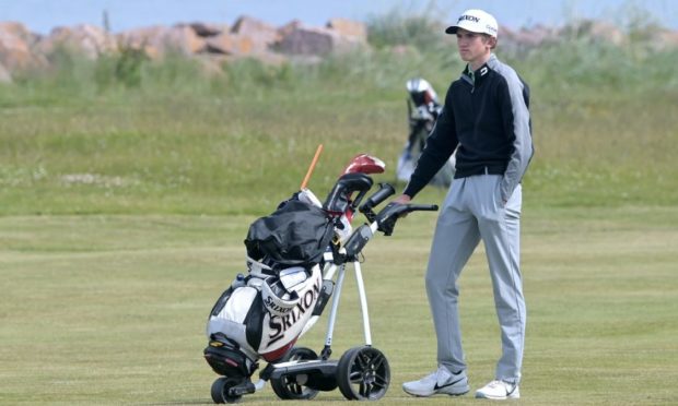 Calum Scott is into the last 16 of the match play stages of the Amateur Championship on his home course of Nairn.  Picture by Sandy McCook