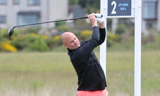 Matthew Clark, of Kilmacolm, on the second tee.  Picture by Sandy McCook