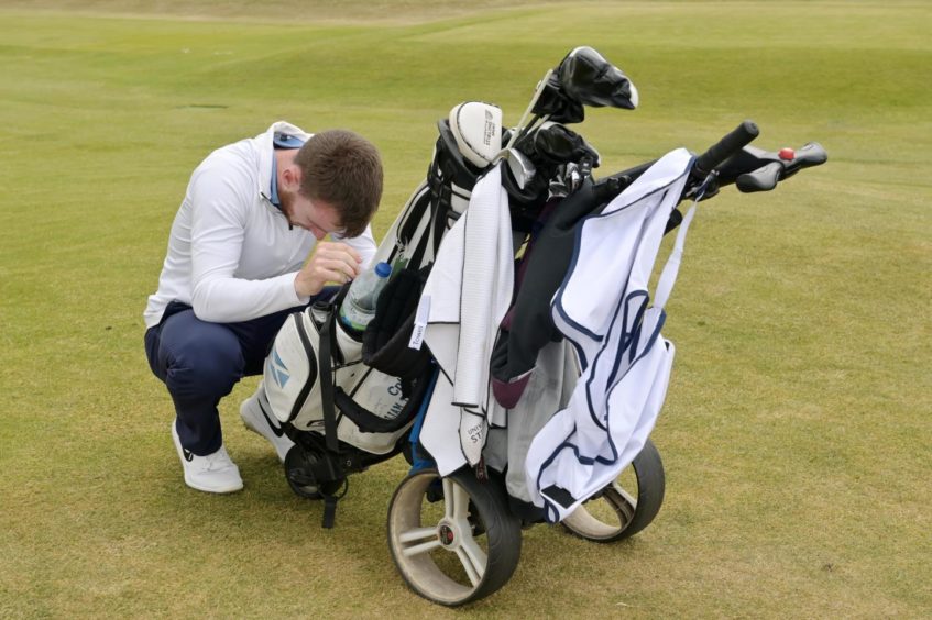 Amateur champion Laird Shepherd can't believe he's come back from eight holes down to win the final.. Nairn Golf Club. Supplied by Sandy McCook Date; 19/06/2021