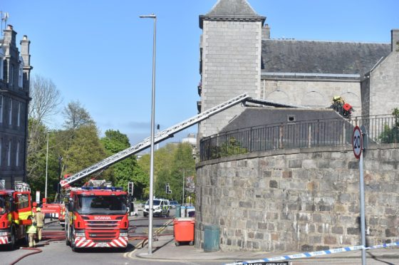 Crews were called to a flat in Skene Street just before 4pm on Tuesday. PIC: Scott Baxter.