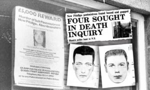 A reward poster featuring Dorothy Park and police e-fits of the two men thought to have killed her in 1981.