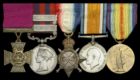 A collection of medals including a Victoria Cross won by Colonel Grant of Bourtie, near Oldmeldrum, for his bravery in a controversial war during the era of the British Raj sold for £420,000 at auction.