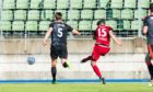 CS Fola Esch's Hadji Samir (15) scores against Aberdeen in Luxembourg in July 2016.