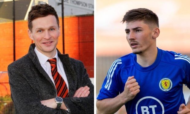 Dundee United academy chief Andy Goldie and Scotland midfielder Billy Gilmour.