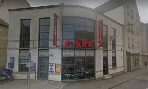 The incident took place at Charlie's Cafe in Inverness