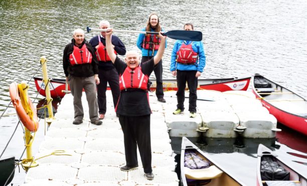 Veshengo Purrum, left and Barney Crockett canoeing in Rubislaw Quarry. Picture by Jim Irvine