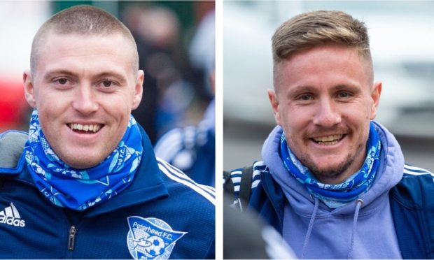 Peterhead players Gary Fraser, left, and Simon Ferry