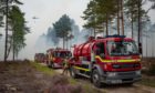 Fire crews tackle a wildfire at Culbin Forest, near Findhorn, in September 2020.