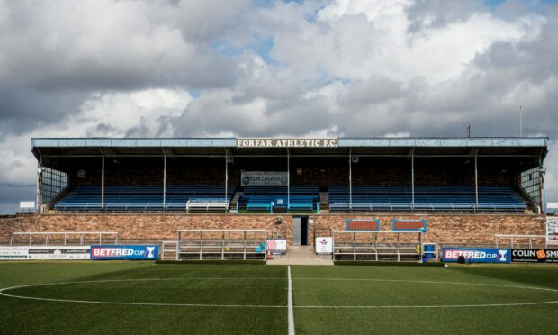 Forfar Athletic's Station Park, where Ross County were due to play last weekend.