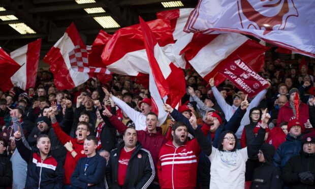 Aberdeen supporters rock Pittodrie in the Scottish Cup tie just weeks before lockdown.