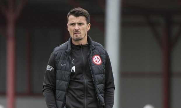 Brora manager Steven Mackay during the Premier Sports Cup match against Ross County.