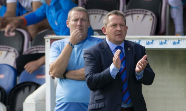 Inverness CT head coach Billy Dodds, right, with first-team coach Barry Wilson. Image: SNS Group