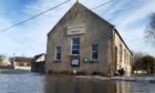 Flooding at the village hall in Garmouth.