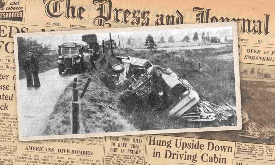 A picture of the accident which happened in 1950.