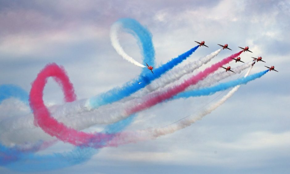 The Red Arrows will be performing at Peterhead and Lossiemouth. Photo: Owen Humphreys/PA Wire