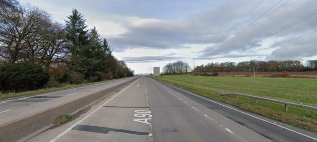 One lane on the A90 northbound of Brechin was closed following a two-vehicle crash.