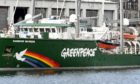 The Rainbow Warrior III will depart from Aberdeen on Monday.