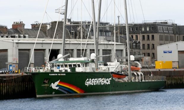 The Greenpeace ship Rainbow Warrior will arrive at Aberdeen harbour on Saturday, July 24.