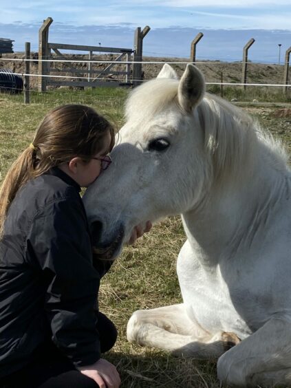 Cerys, aged 10, enjoying the sunshine with her horse Hallie at Lossiemouth. Thanks to Debbie Banfield for sending in the pics.