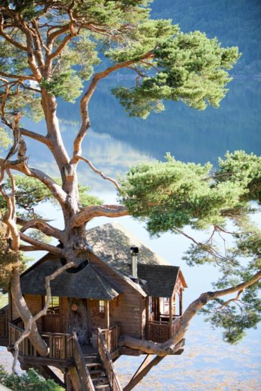 The Treehouse at the Lodge looking onto Loch Goil