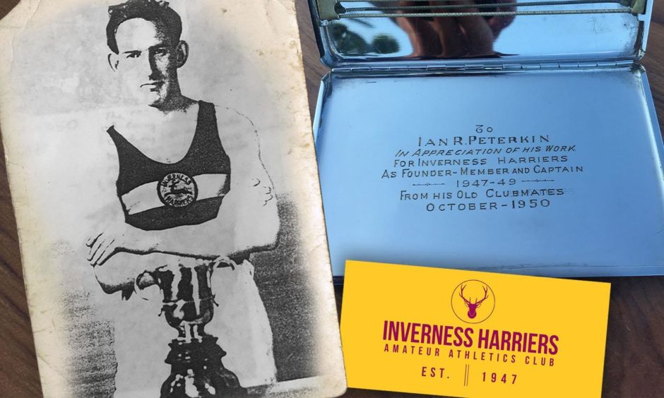A cigarette case has been found belonging to Ian R Peterkin, founder-member and captain of Inverness Harriers.