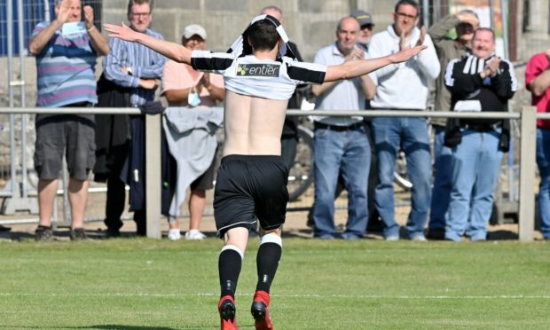 Fraserburgh's Sean Butcher celebrates his goal.