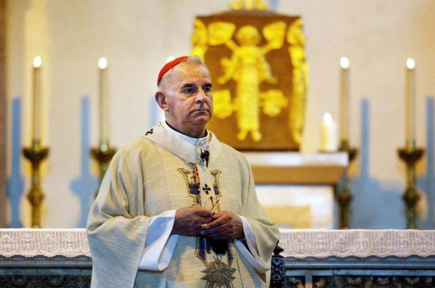 Photo of cardinal in church