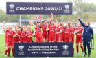 Aberdeen FC Women celebrate their SWPL2 title success