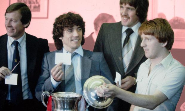 Kevin Keegan and Gordon Strachan took part in a football tournament at Pittodrie in 1981.