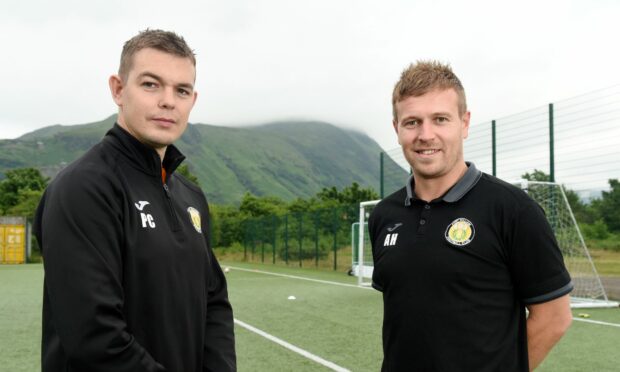 Paul Coutts, left, and Fort William manager Ashley Hollyer are looking to move the club up the Highland League.