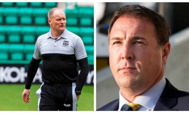 Elgin City boss Gavin Price (left) and Ross County manager Malky Mackay.