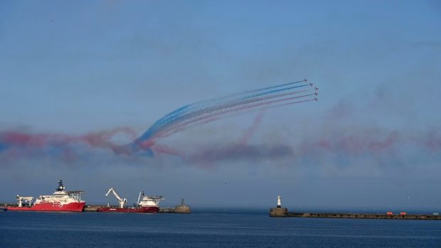 Red Arrows at Peterhead. Stills taken from video at event. Supplied by Stills/Kath Flannery.
