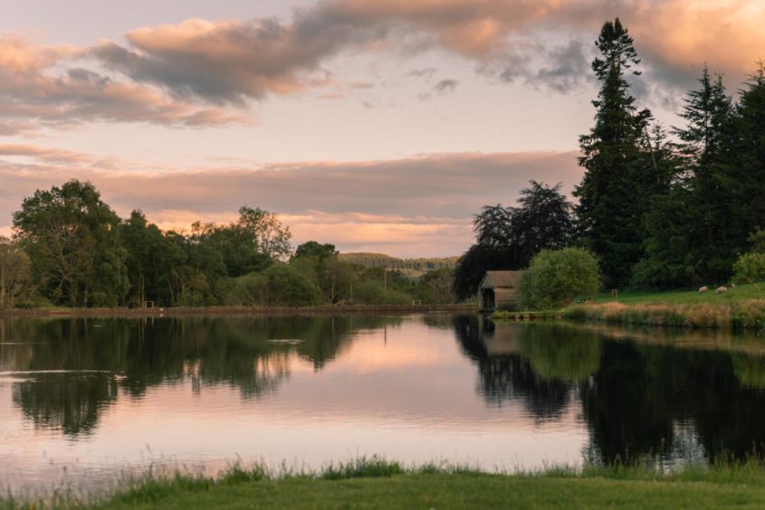 The loch at the steading at dusk