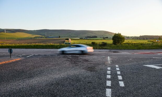 The A96 remains closed at Huntly following a collision between a car and a lorry.