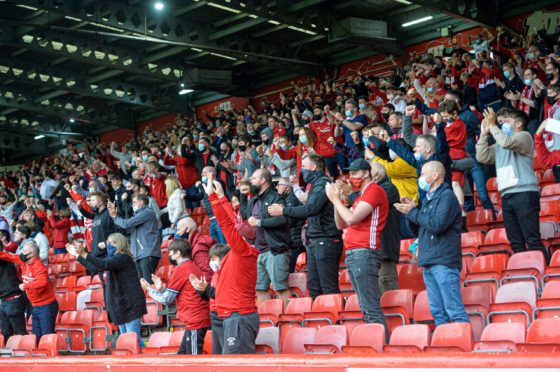 Fans were inside Pittodrie for the first time since last September.
