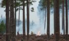 The wildfire was burning for seven hours as fire crews from three locations fought the flames.