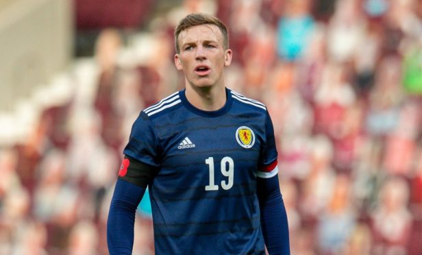 Aberdeen midfielder Lewis Ferguson in action for Scotland under-21s against Croatia.