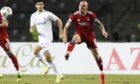 Scott Brown in action for Aberdeen in the Europa Conference League play-off against Qarabag.