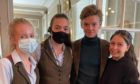 Thomas Brodie-Sangster with staff at the Banchory Lodge Hotel.
