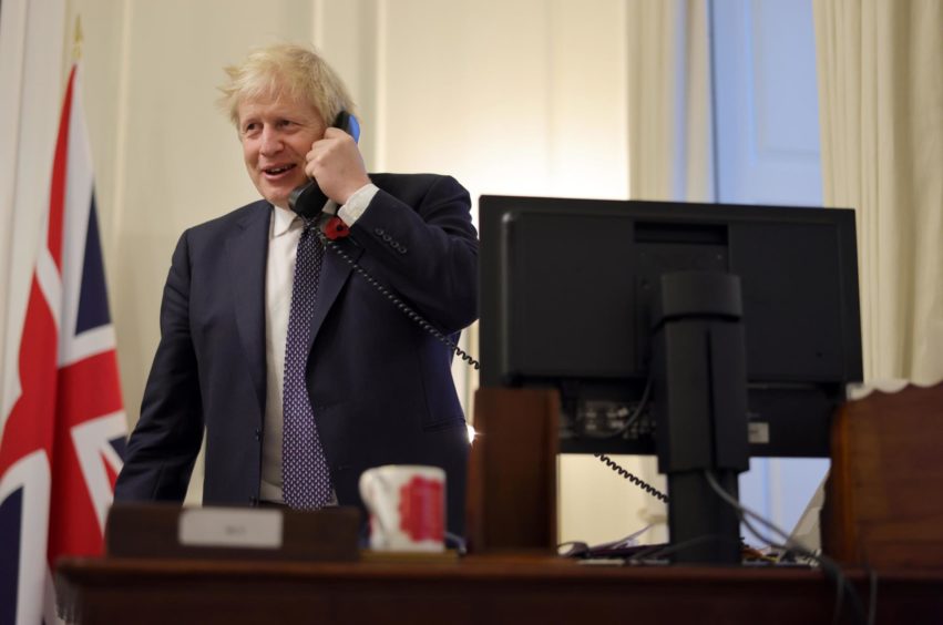 Boris Johnson speaks on the phone with Joe Biden.