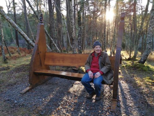 Bill Ross created two benches for the woodland, and was working on his third when he died last year.