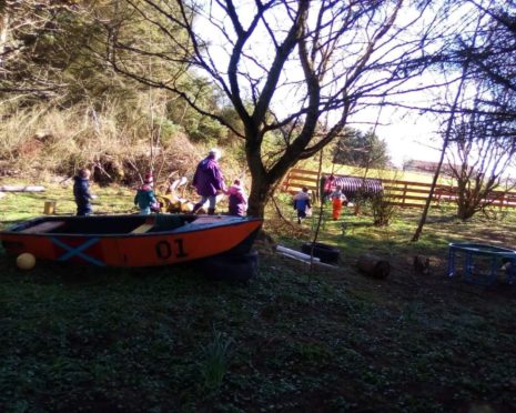 Taking education outside gives the curriculum a 'real world' context. Here, the children of Busy Bees nursery in Bower, Caithness, enjoy their stunning woodland play area.