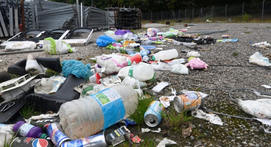 Travellers have left mess at the old AECC grounds in Bridge of Don. Picture by Chris Sumner.