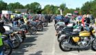 Motorcycle enthusiasts gather at Grampian Transport Museum.