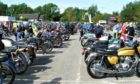 Motorcycle enthusiasts gather at Grampian Transport Museum.