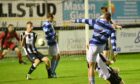 Banks o' Dee's Mark Gilmour, right, scores their second goal against Fraserburgh