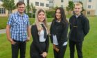 Celebrating their results after a tumultuous school year were (from left) Zachary Dubber, Abbie Collett, Skye Ewing and Ross Greenlees.