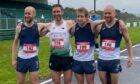 Metro Aberdeen runners Chris Richardson, Dave Andrews, Jason Kelly and Kyle Greig after the Anglo Celtic Plate race.