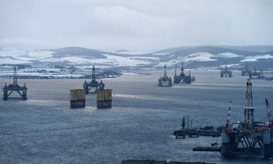Oil rigs laid up in the Cromarty Firth